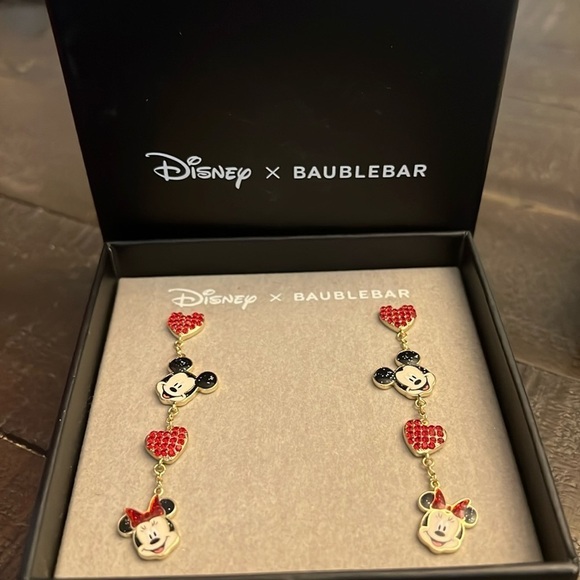 Disney x BAUBLEBAR Mickey Minnie Mouse Rhinestone Earrings New - Picture 1 of 5